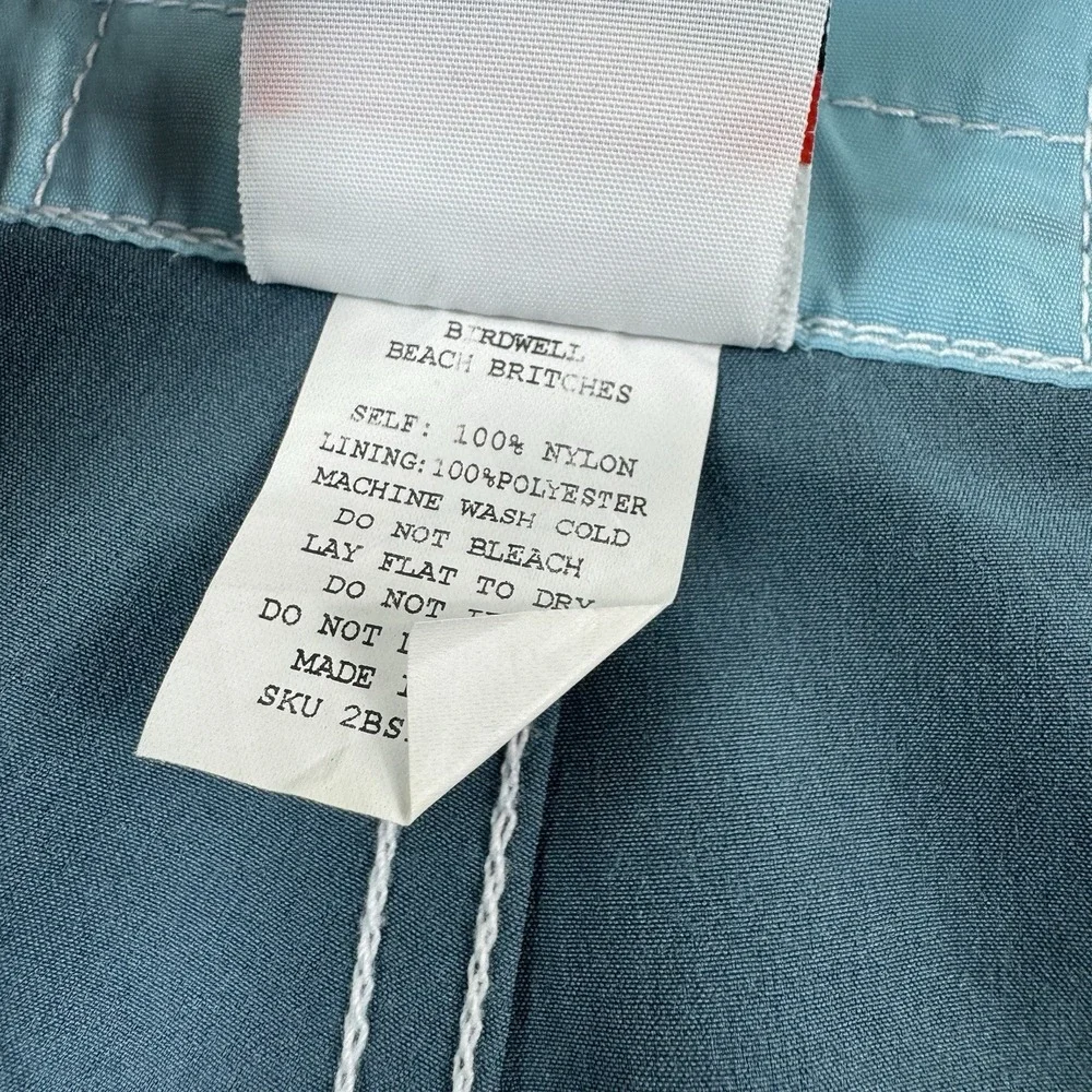 Birdwell Beach Britches Blue Nylon Mens Unlined Boardshorts Size 40